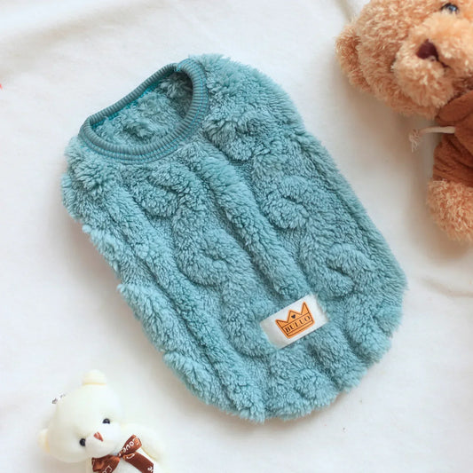 Blue Soft Cozy Autumn Winter Warm Fleece Dog Cat Sweaters