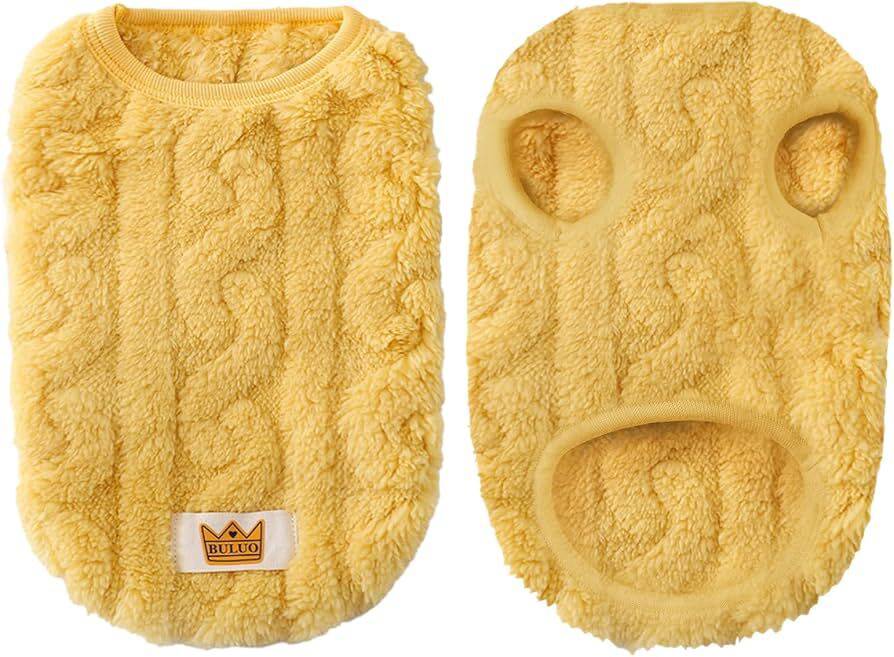 Yellow Soft Cozy Autumn Winter Warm Fleece Dog Cat Sweaters