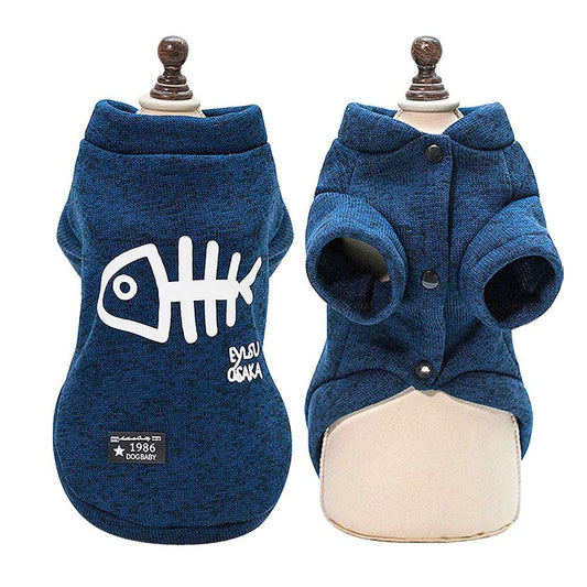 Blue Winter Clothes For Small Medium Pet Cat Dog Clothing Hoodies Outfits Coats Jackets Costumes Sweatshirts