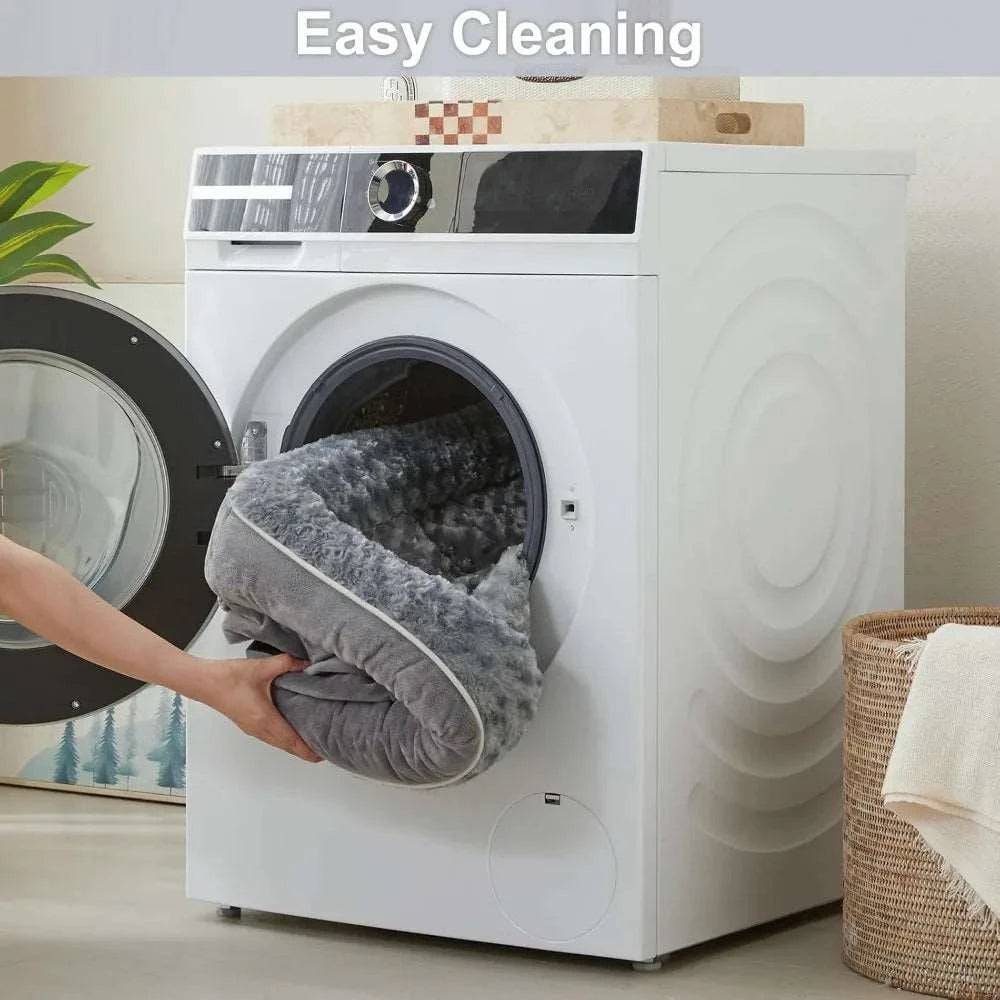 Grey Extra Large Bolster Dog Bed with Waterproof Lining & Non-Skid Bottom, Washable, Orthopedic Egg Foam Couch, XL 42"x 30"x 7"