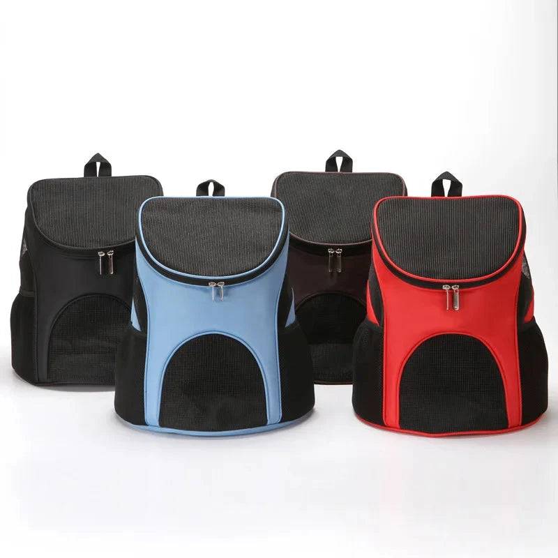 Red Portable Foldable Mesh Pet Carrier Dog Backpack Breathable Bag Cat Large Capacity Outdoor Travel Carrier Double Shoulder Bag