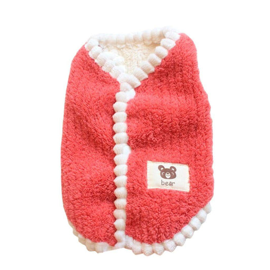 Red Winter Warm Apparel Soft Dog Cat Sweater Vest Coat
