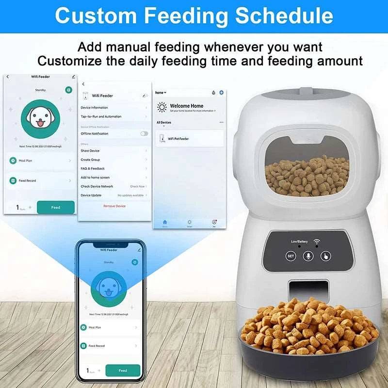 Wifi 3.5L Robot Smart Automatic Pet Food Dispenser For Dog Cat Bowl Timer Water Dispenser Auto Sensor