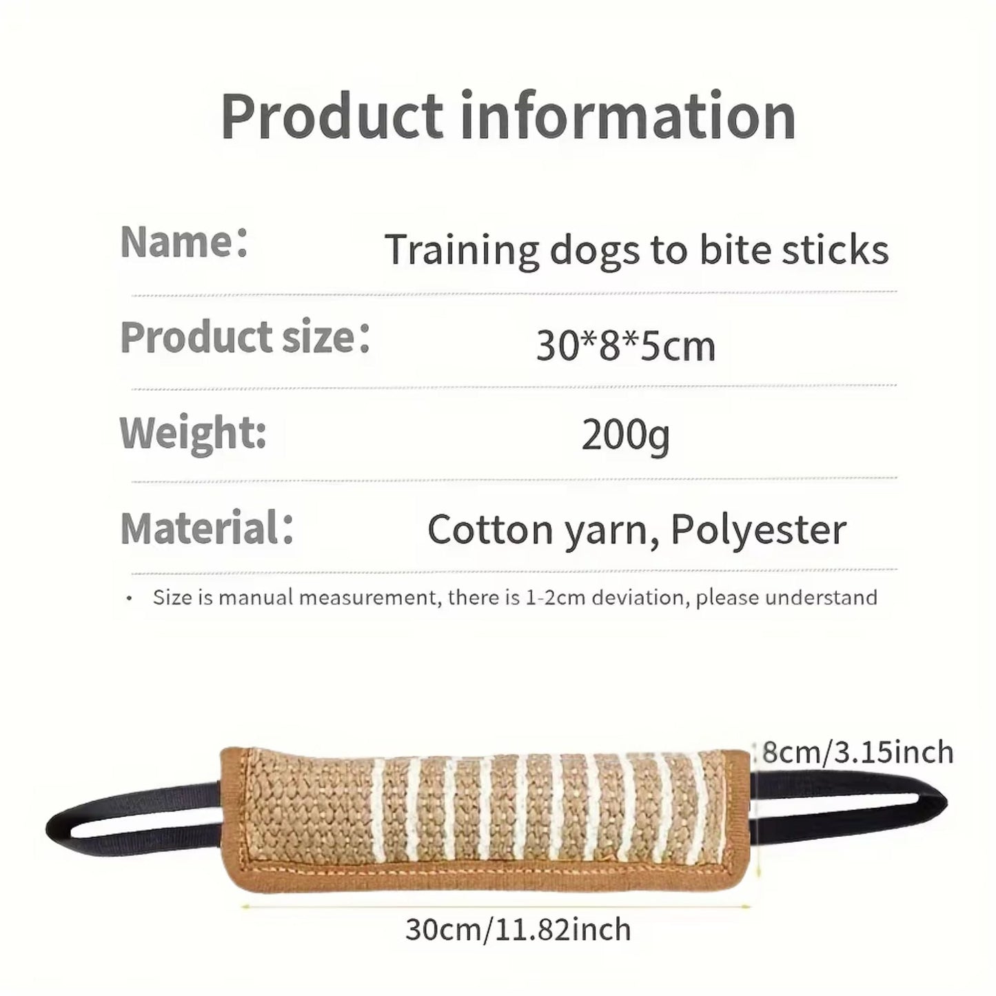 Beige Dog Bite Tug Toy Dental Health Teething Relief