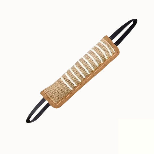 Beige Dog Bite Tug Toy Dental Health Teething Relief