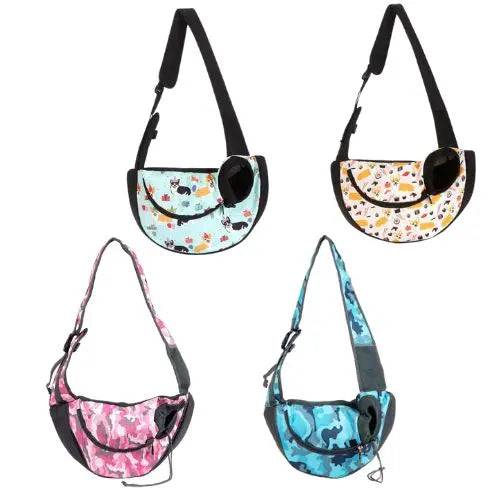 Blue Pet Puppy Carrier Outdoor Travel Dog Shoulder Bag Mesh Oxford Single Comfort Sling Handbag Tote Pouch