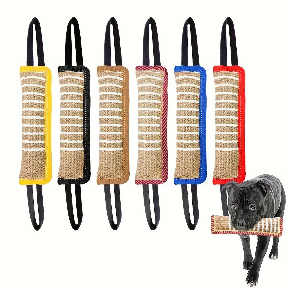 Beige Dog Bite Tug Toy Dental Health Teething Relief