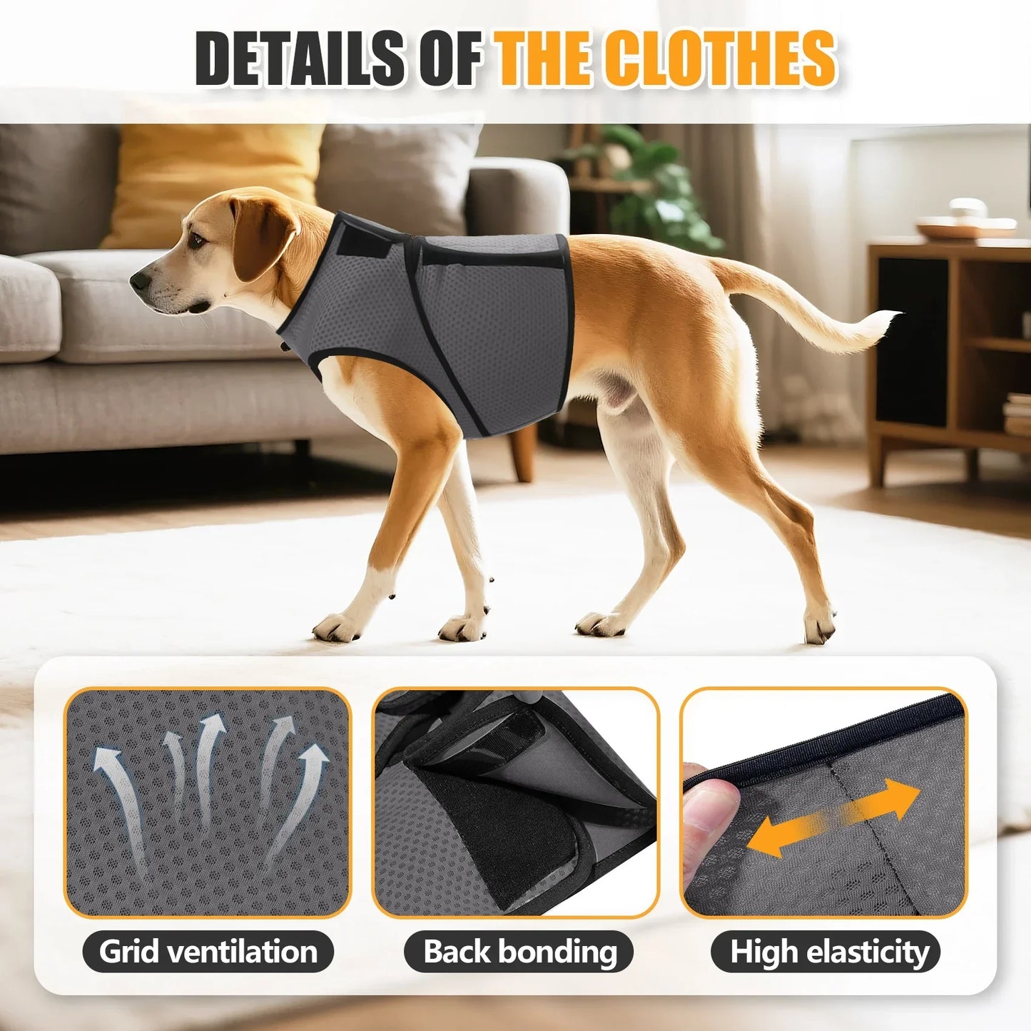 Gray Dog Anti-Anxiety Jacket Calming Coat for Thunder Relief