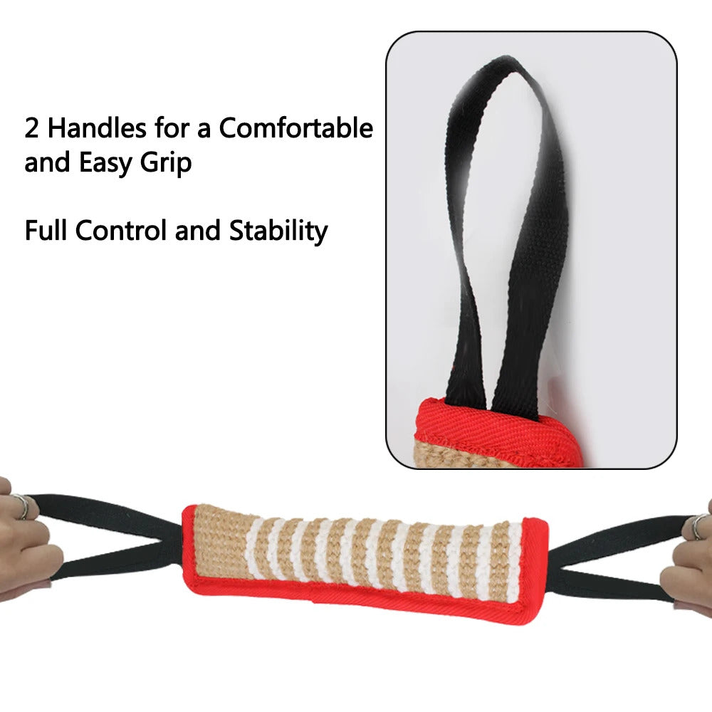 Beige Dog Bite Tug Toy Dental Health Teething Relief