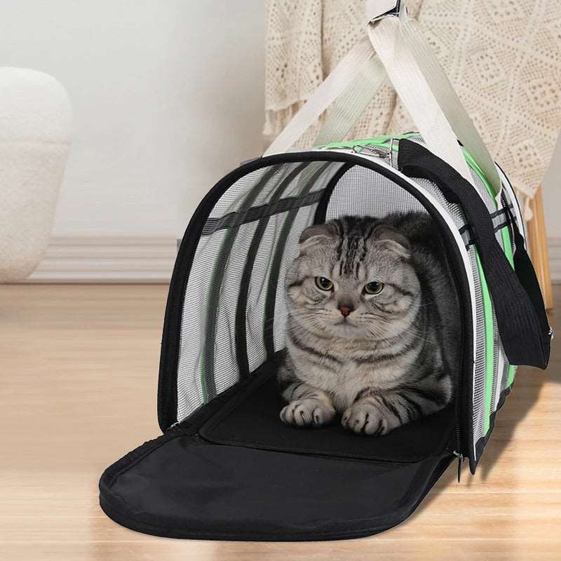 Avocado Green Pet Carrying Bag Large Capacity Portable Breathable Shoulder Bag For Outdoor Use Suitable For All Seasons