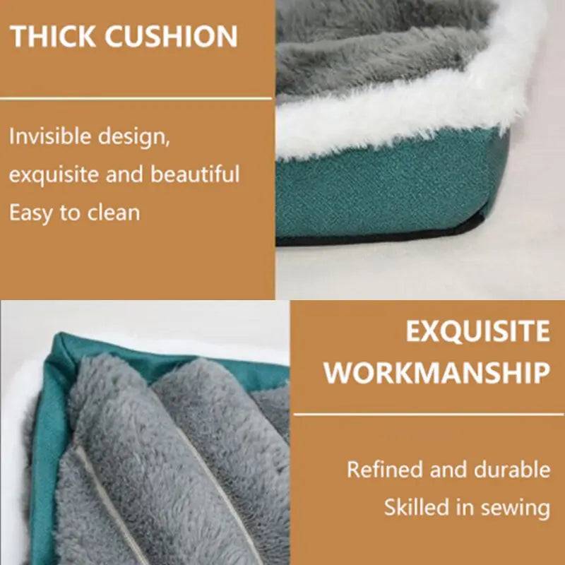 Beige Dog Sleeping Pad Bed With Pillow Soft And Comfortable Warm Removable And Machine Washable