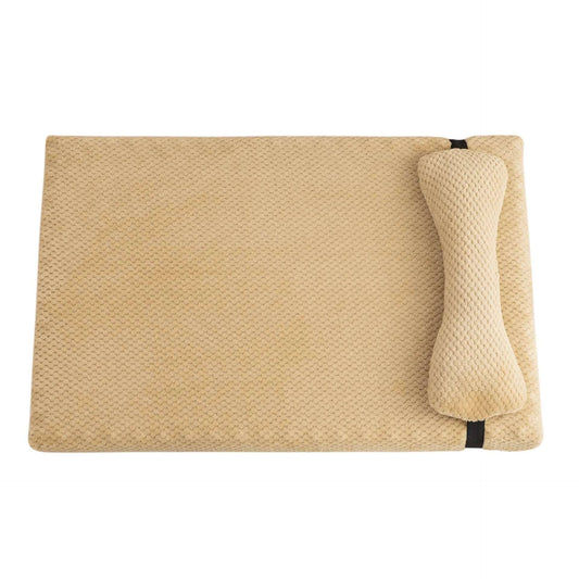 Beige Warm Calming Dog Puppy Bed Mat Pillow Fluffy Plush with Removable Washable Cover for X-Large, Large, Medium, Small Dogs