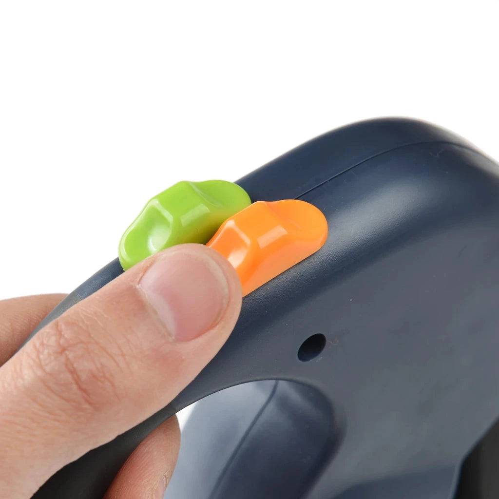 Black Auto Retractable Double-Ended Traction Rope Dual Dog Leash 360-Degree Rotating With Flashlight & Garbage Bag Storage