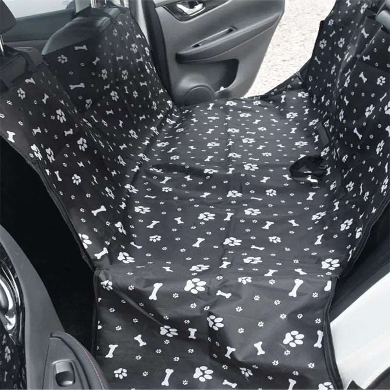 Black Bone Dog Carriers Waterproof Rear Back Pet Dog Car Seat Cover Hammock Protector with Safety Belt Transporting
