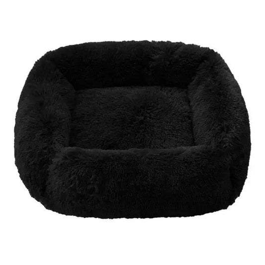 Black Fluffy Dog Sofa Bed Square Pet Beds Cat Mat Plush Dogs House Indoor Winter Warm Pet Sleeping Kennel For Small Medium Large Dogs