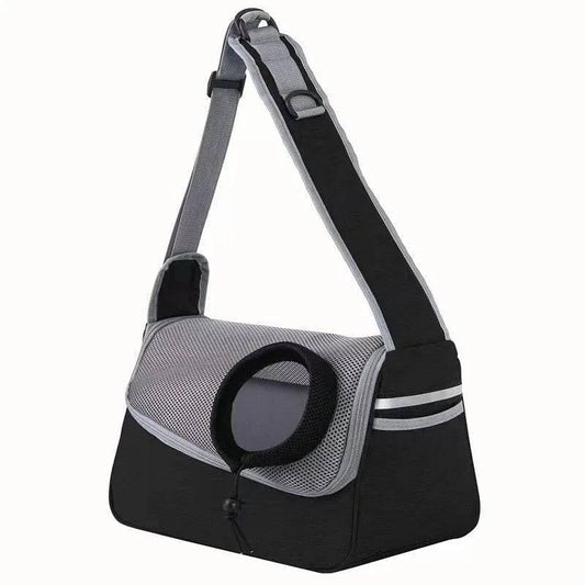 Black Grey Portable Bag Pet Crossbody Bag Dog Cat One Shoulder Carrier Breathable Mesh Puppy Kitten Handbag