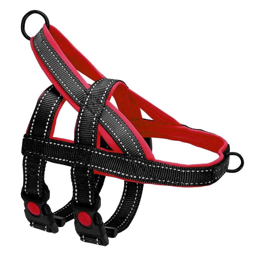 Black No Pull Nylon Dog Harness Reflective Adjustable Dog Harness Vest For Medium Large Dogs Walking Training Belt