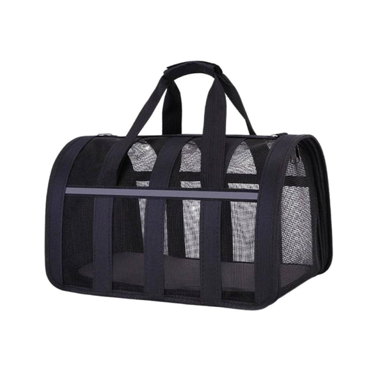 Black Pet Carrying Bag Large Capacity Portable Breathable Shoulder Bag For Outdoor Use Suitable For All Seasons