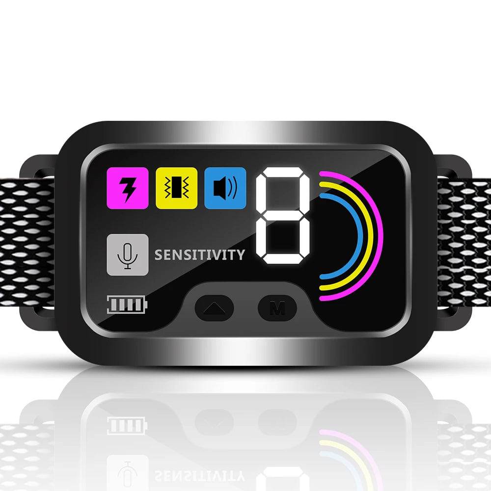 Black Smart Anti Barking Collar for Small Medium Large Breed Dogs Rechargeable Puppy Bark Collar with 4 Training Modes & 8 Adjustable Sensitivity