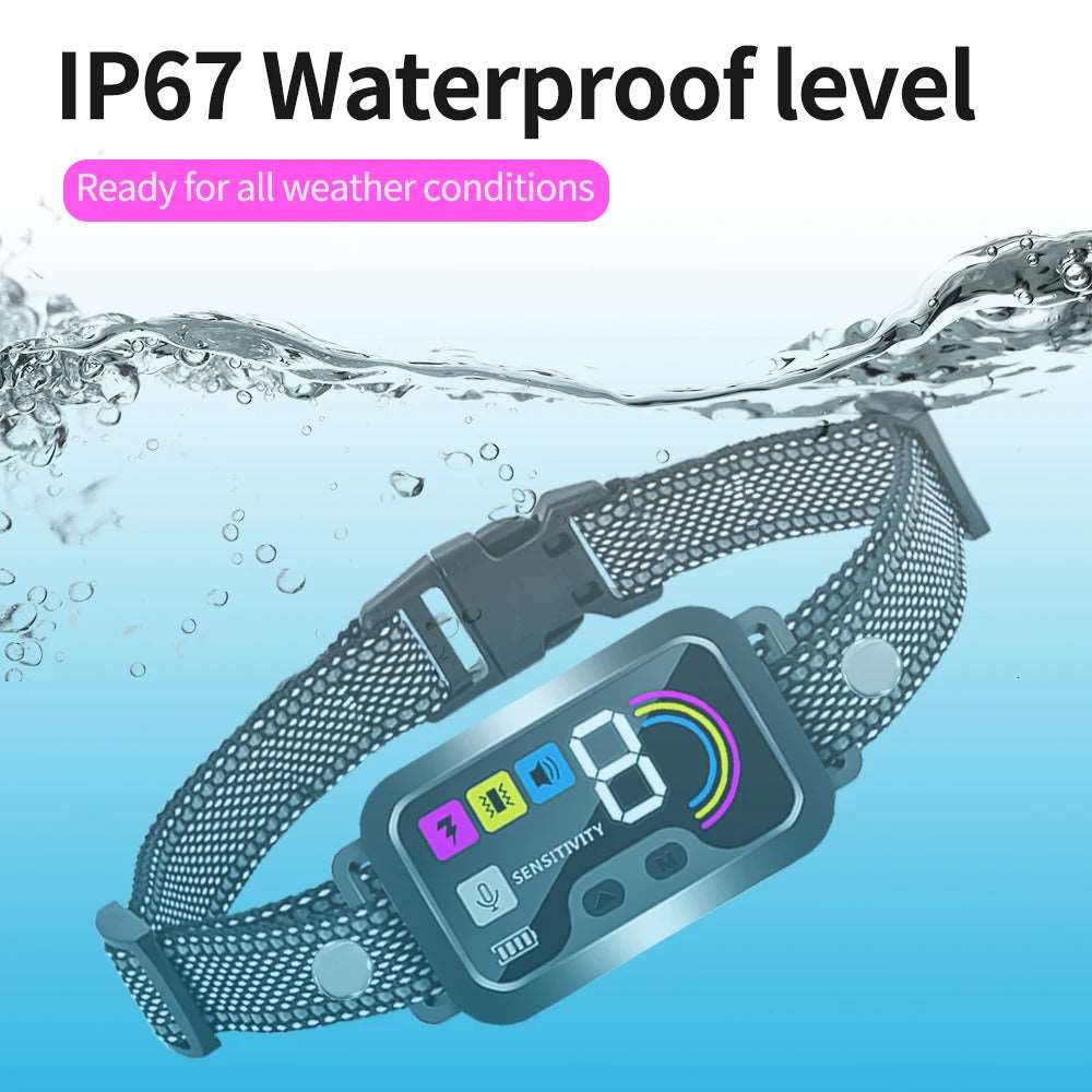 Black Smart Anti Barking Collar for Small Medium Large Breed Dogs Rechargeable Puppy Bark Collar with 4 Training Modes & 8 Adjustable Sensitivity