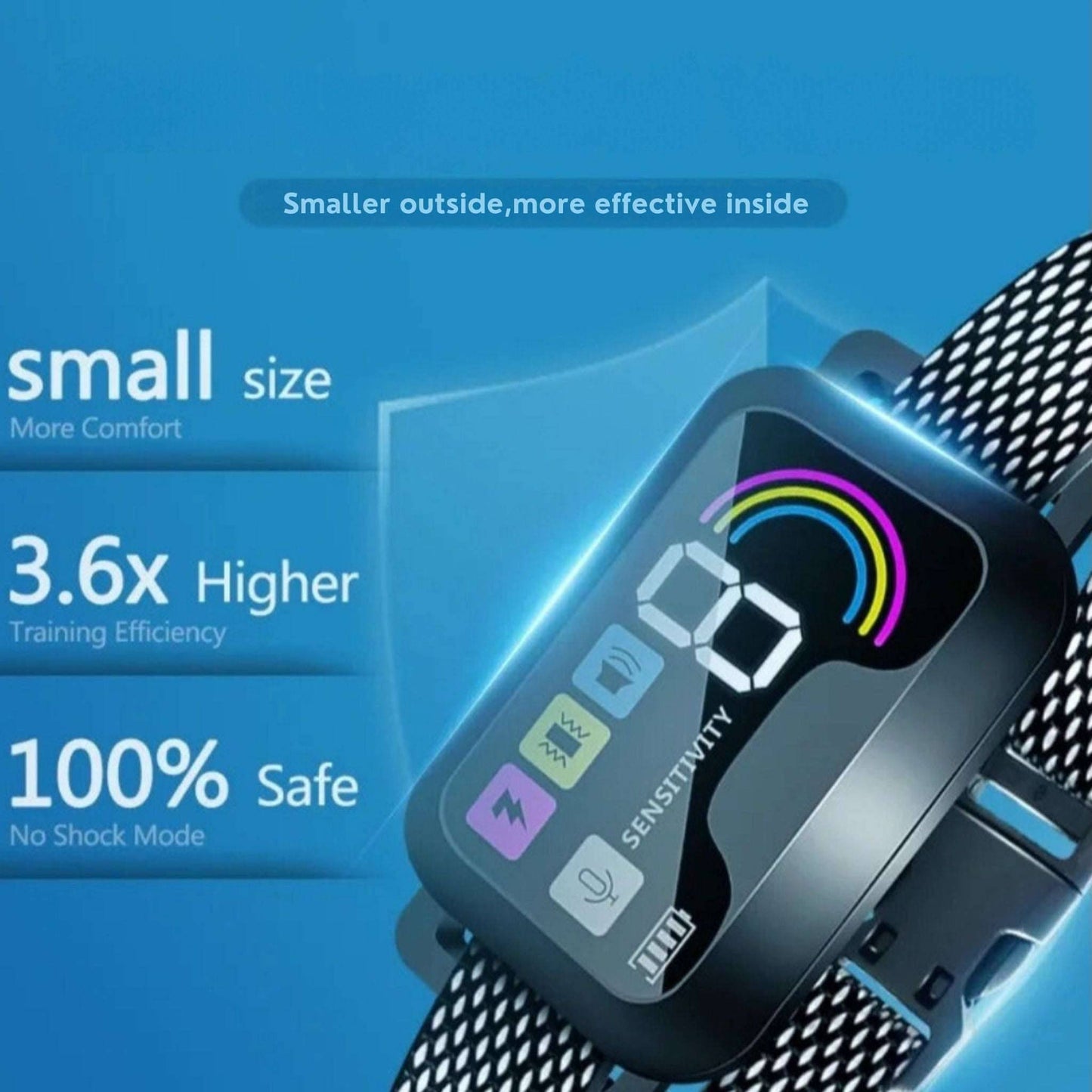 Black Smart Anti Barking Collar for Small Medium Large Breed Dogs Rechargeable Puppy Bark Collar with 4 Training Modes & 8 Adjustable Sensitivity