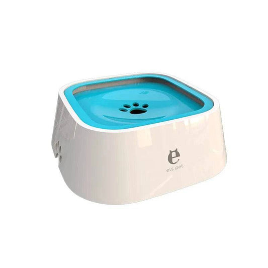 Blue (1.5L) Pet Dog Cat Floating Water Bowl Drinker Not Wet Mouth Splash Water Not Sprinkler Water Dispenser Portable Bowl