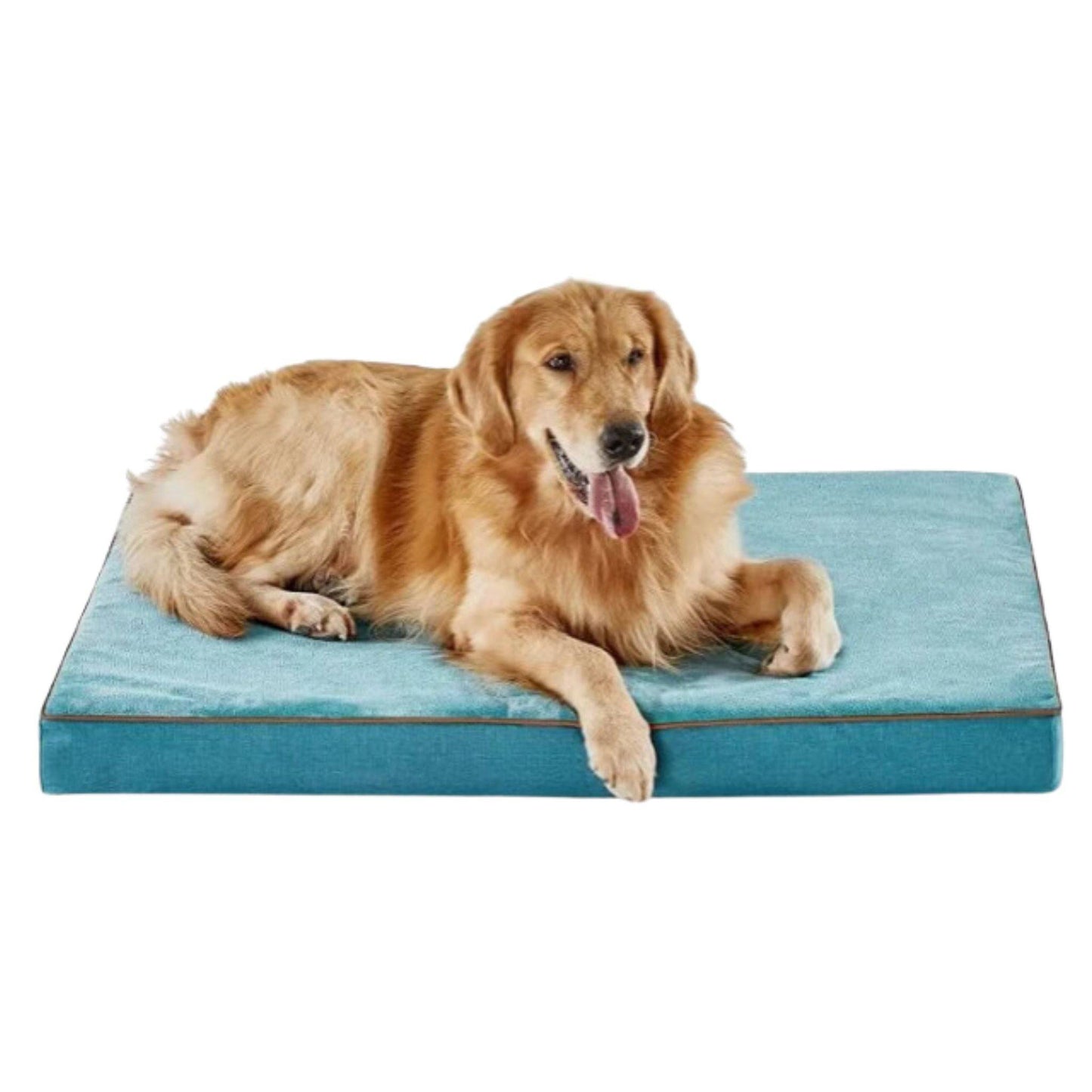 Blue Orthopedic Waterproof Dog Bed with Removable Washable Cover and Nonskid Bottom for Crate, Memory Foam XL Size 41" × 29" × 3.5"