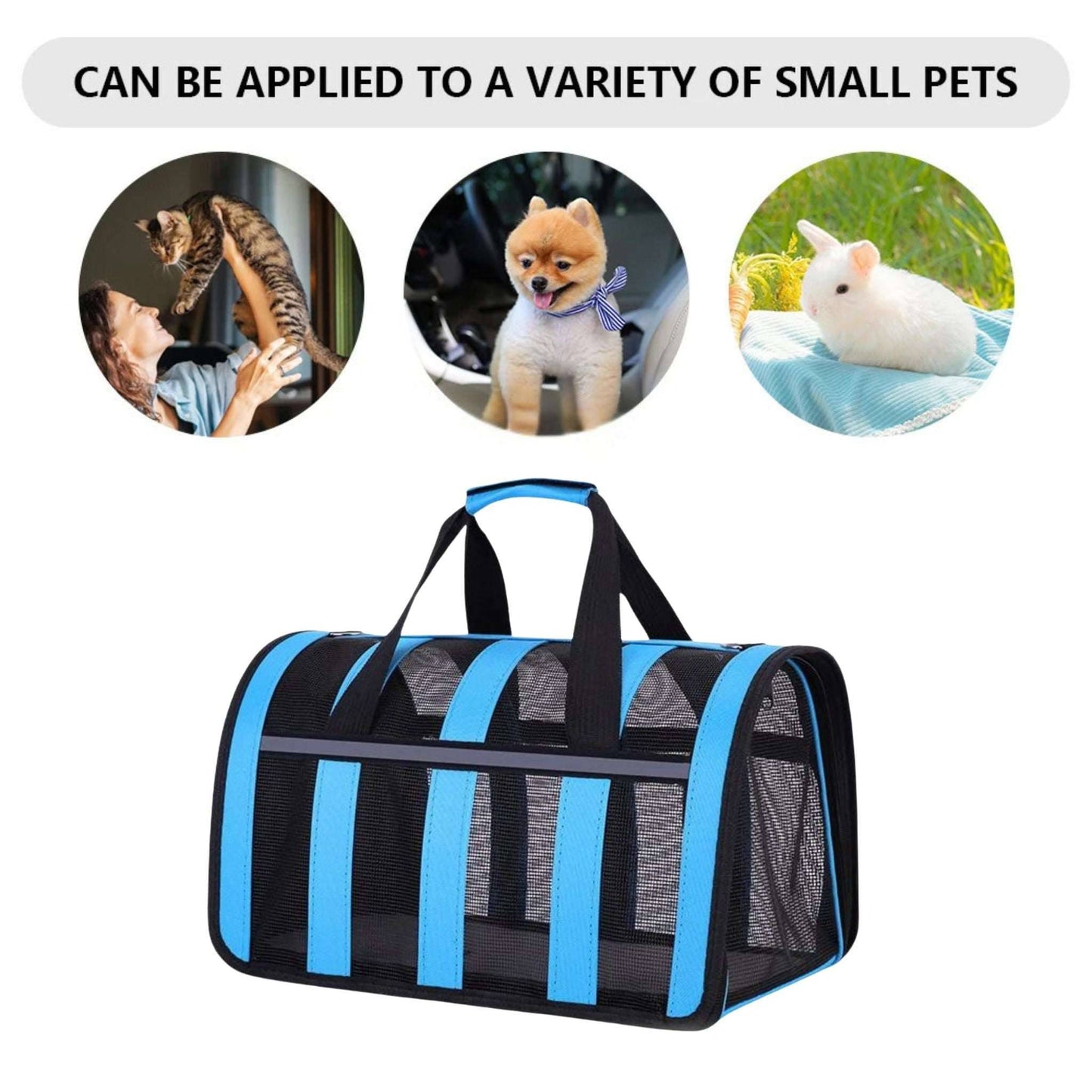 Blue Pet Carrying Bag Large Capacity Portable Breathable Shoulder Bag For Outdoor Use Suitable For All Seasons