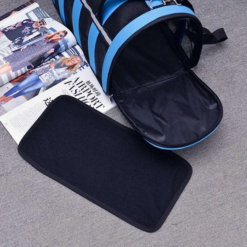 Blue Pet Carrying Bag Large Capacity Portable Breathable Shoulder Bag For Outdoor Use Suitable For All Seasons