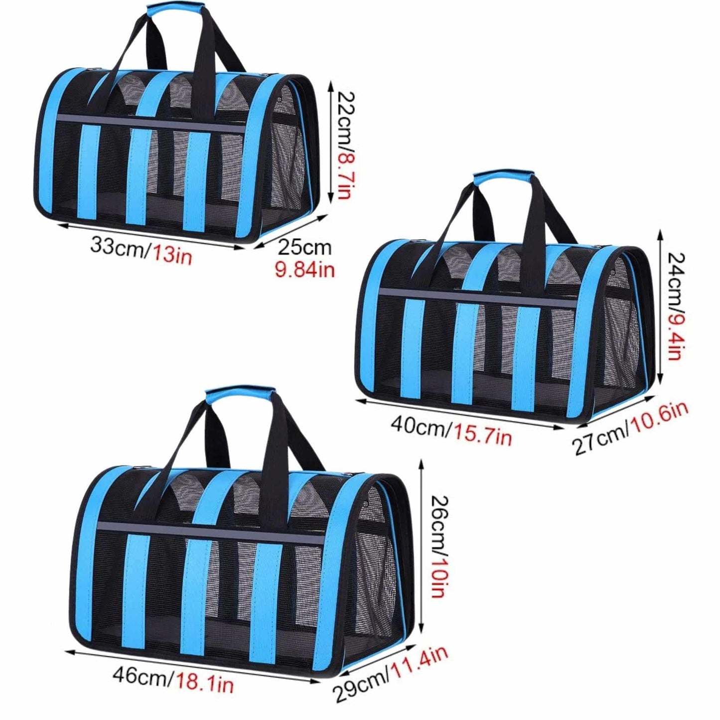 Blue Pet Carrying Bag Large Capacity Portable Breathable Shoulder Bag For Outdoor Use Suitable For All Seasons
