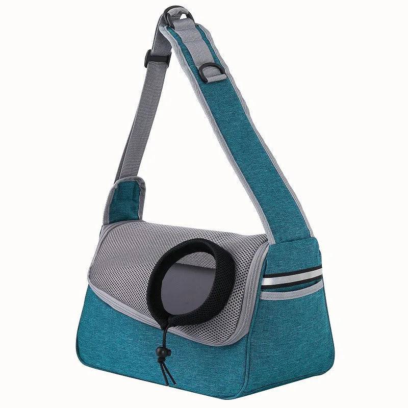 Cyan Portable Bag Pet Crossbody Bag Dog Cat One Shoulder Carrier Breathable Mesh Puppy Kitten Handbag