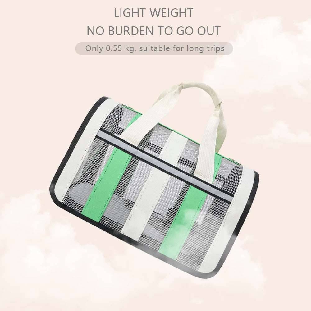 Grass Green Pet Carrying Bag Large Capacity Portable Breathable Shoulder Bag For Outdoor Use Suitable For All Seasons