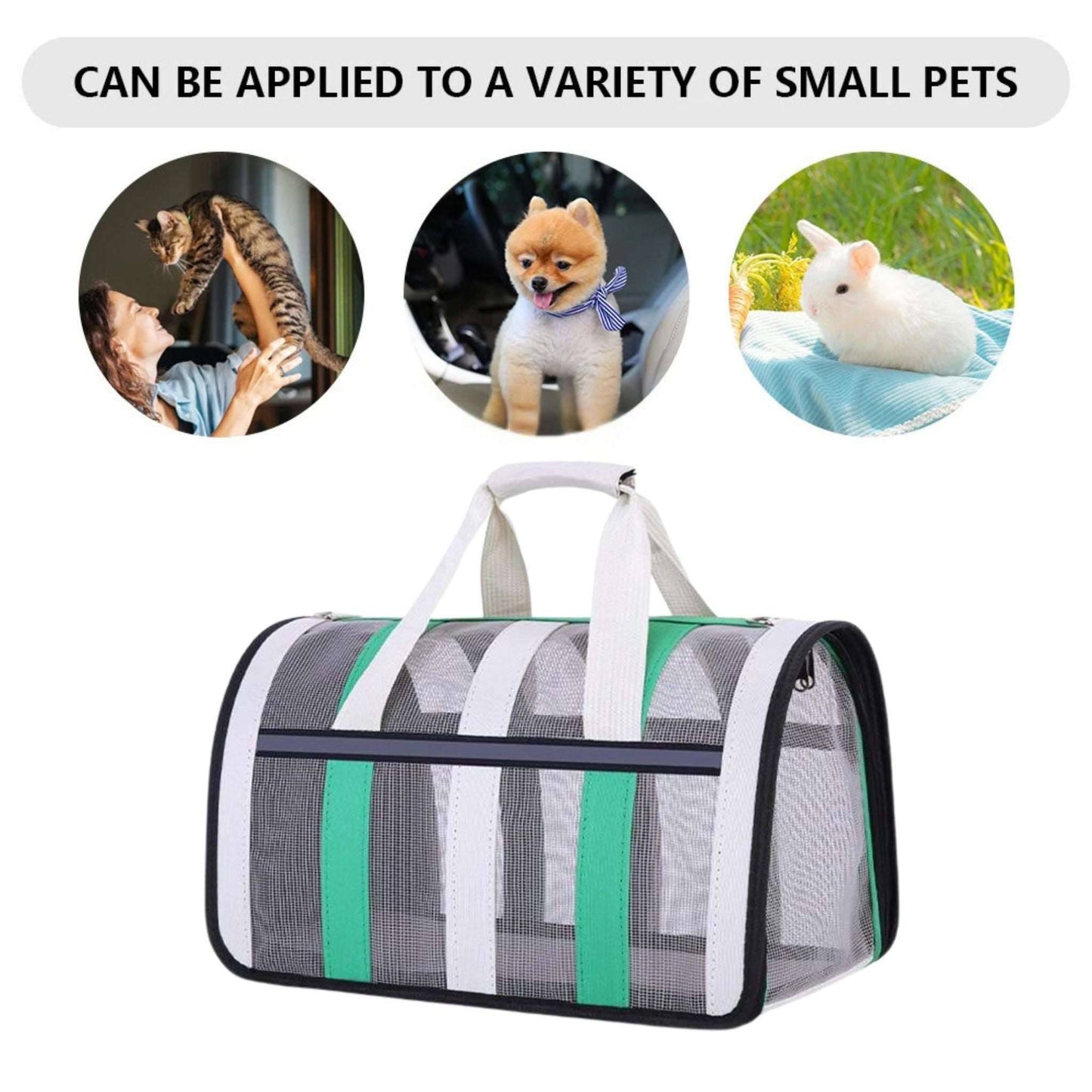 Grass Green Pet Carrying Bag Large Capacity Portable Breathable Shoulder Bag For Outdoor Use Suitable For All Seasons