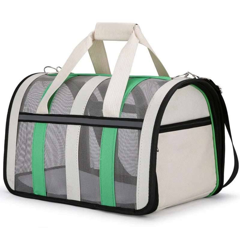 Grass Green Pet Carrying Bag Large Capacity Portable Breathable Shoulder Bag For Outdoor Use Suitable For All Seasons