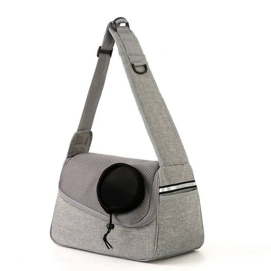 Gray Portable Bag Pet Crossbody Bag Dog Cat One Shoulder Carrier Breathable Mesh Puppy Kitten Handbag