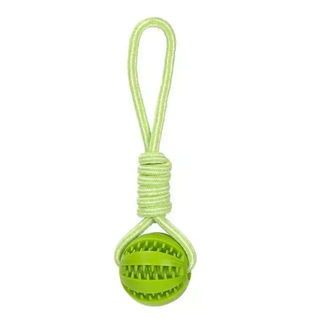Green Ball Hemp Rope Toys Treat Interactive Rubber Leaking Balls for Small Dogs Chewing Bite Resistant Pet Tooth Cleaning