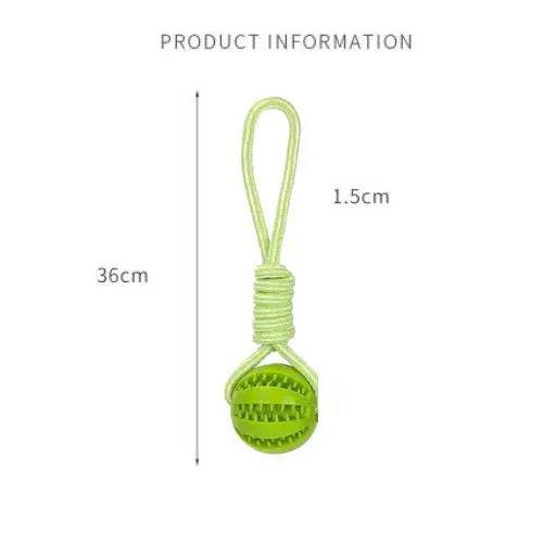 Green Ball Hemp Rope Toys Treat Interactive Rubber Leaking Balls for Small Dogs Chewing Bite Resistant Pet Tooth Cleaning