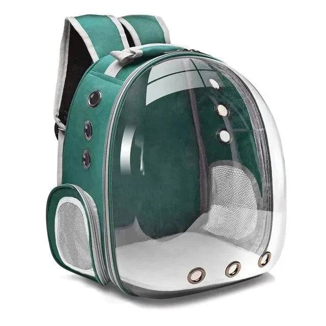 Green Pet Carrier Backpack Transparent Capsule Bubble Backpack Small Animal Puppy Kitten Breathable Carrier for Travel