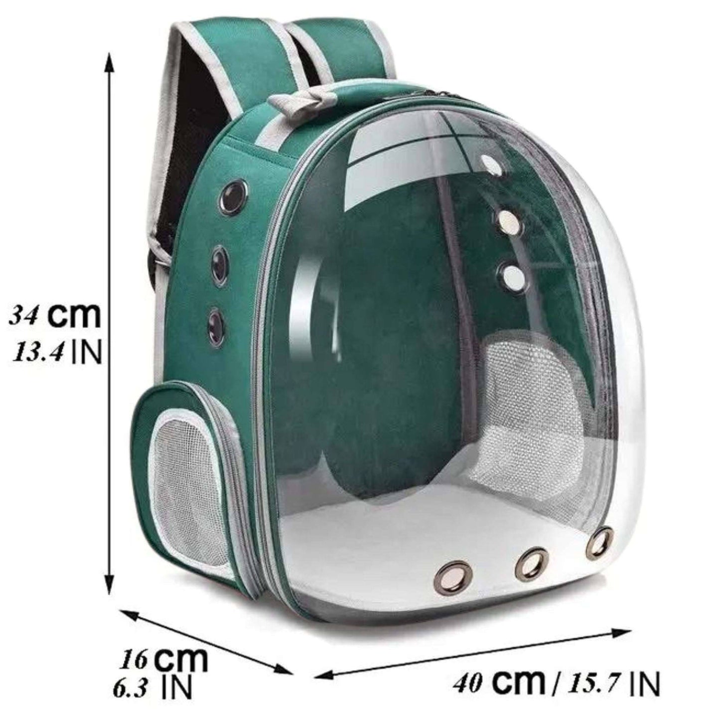 Green Pet Carrier Backpack Transparent Capsule Bubble Backpack Small Animal Puppy Kitten Breathable Carrier for Travel