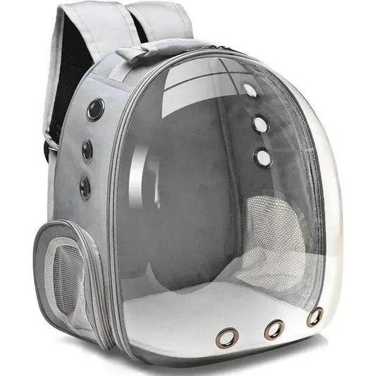 Grey Pet Carrier Backpack Transparent Capsule Bubble Backpack Small Animal Puppy Kitten Breathable Carrier for Travel
