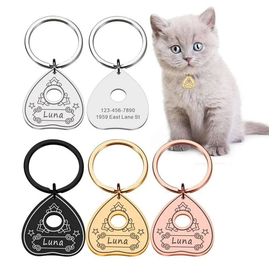 Heart Upside Down Personalized Cat ID Tag Engraved Cat Dog Puppy Kitten Pet Anti-lost Name Customized Collar Tags Pendant Pet Accessories Pendant