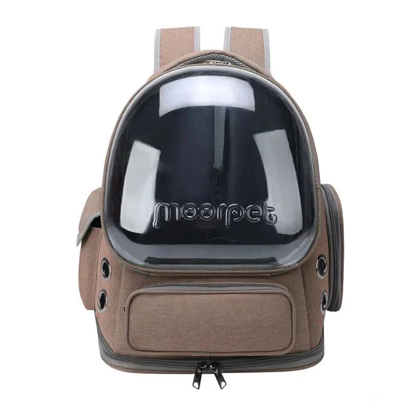 Khaki Pet Backpack Astronaut Transparent Carrying Bag For Cat Puppy Breathable Kitten Outdoor Bags Space Capsule Package