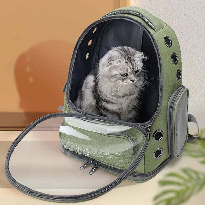 Khaki Pet Backpack Astronaut Transparent Carrying Bag For Cat Puppy Breathable Kitten Outdoor Bags Space Capsule Package