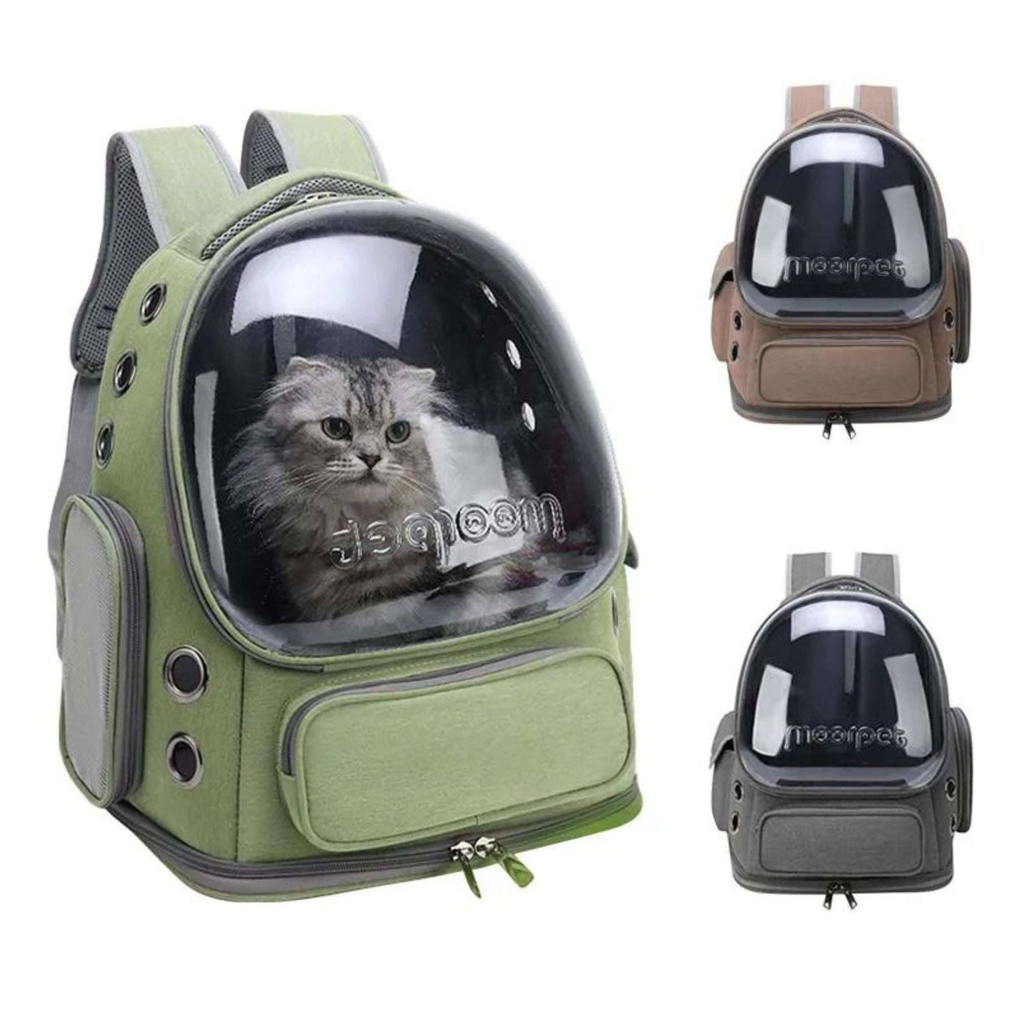 Khaki Pet Backpack Astronaut Transparent Carrying Bag For Cat Puppy Breathable Kitten Outdoor Bags Space Capsule Package