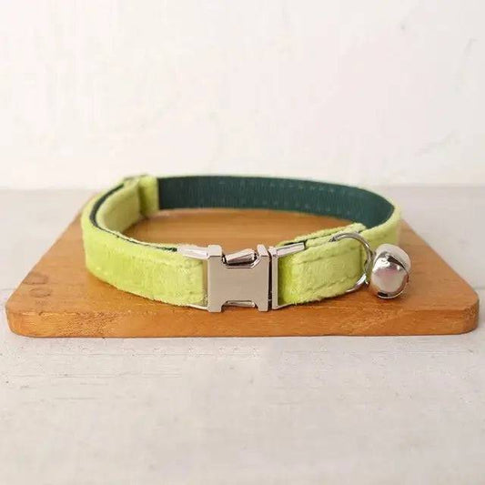 Light Green Cat Small Dog Collar with Bell Personalized Engraving ID Tag Nameplate Kitten Collars Necklace Small Dogs Puppy Bulldog Chihuahua Yorshire