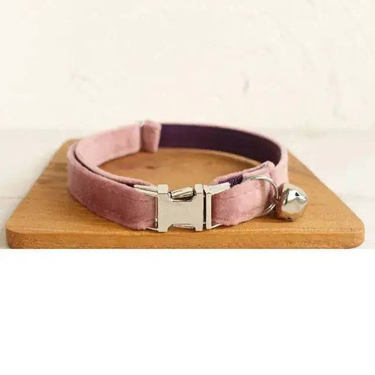 Light Pink Cat Small Dog Collar with Bell Personalized Engraving ID Tag Nameplate Kitten Collars Necklace Small Dogs Puppy Bulldog Chihuahua Yorshire