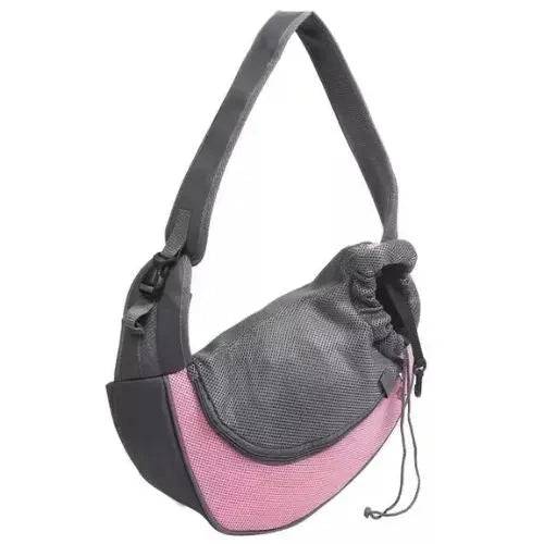 Pink Carrier Outdoor Travel Dog Puppy Cat Kitten Shoulder Bag Mesh Oxford Single Comfort Sling Handbag Tote Pouch
