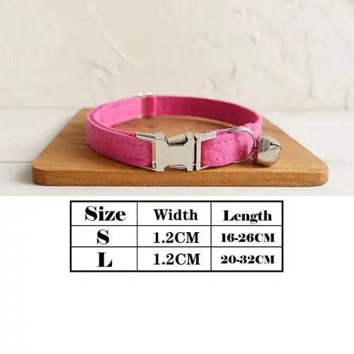 Pink Cat Small Dog Collar with Bell Personalized Engraving ID Tag Nameplate Kitten Collars Necklace Small Dogs Puppy Bulldog Chihuahua Yorshire