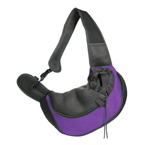 Purple Carrier Outdoor Travel Dog Puppy Cat Kitten Shoulder Bag Mesh Oxford Single Comfort Sling Handbag Tote Pouch