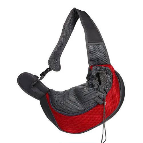 Red Carrier Outdoor Travel Dog Puppy Cat Kitten Shoulder Bag Mesh Oxford Single Comfort Sling Handbag Tote Pouch